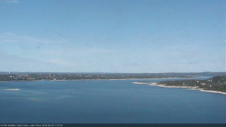 Lake Travis webcam, April 25, 2018 10:45 AM CT