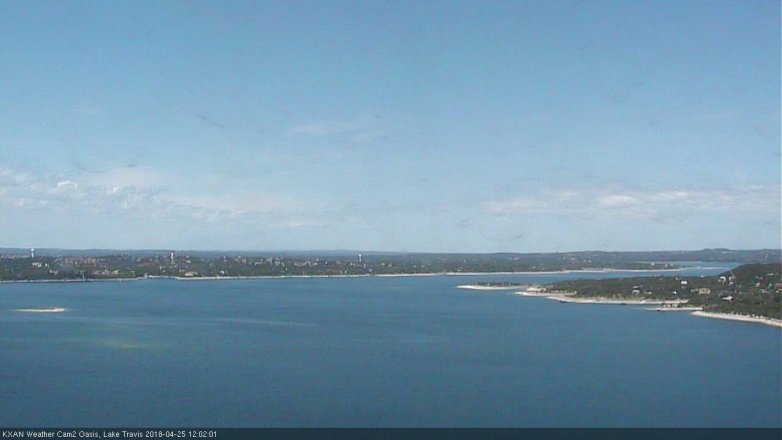 Lake Travis webcam, April 25, 2018 11:20 AM CT