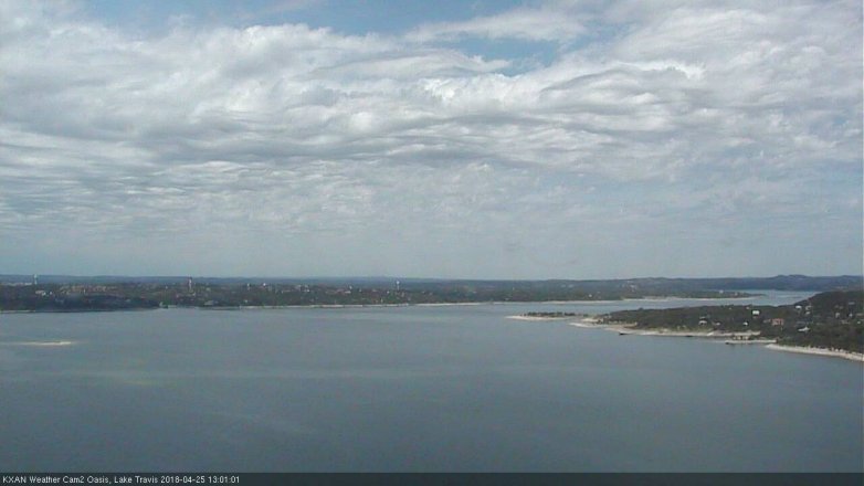 Lake Travis webcam, April 25, 2018 12:30 PM CT