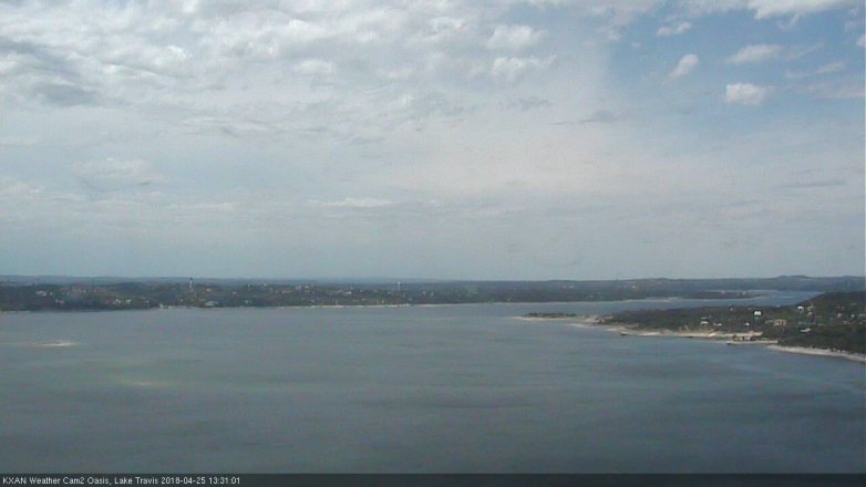 Lake Travis webcam, April 25, 2018 1:00 PM CT