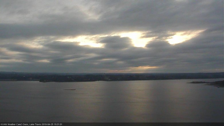 Lake Travis webcam, April 25, 2018 6:55 PM CT
