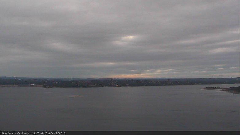 Lake Travis webcam, April 25, 2018 7:10 PM CT