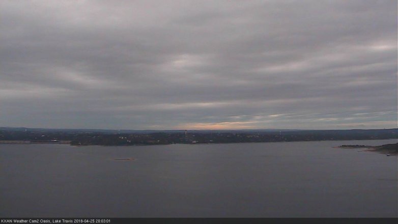 Lake Travis webcam, April 25, 2018 7:15 PM CT