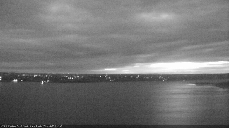 Lake Travis webcam, April 25, 2018 8:00 PM CT