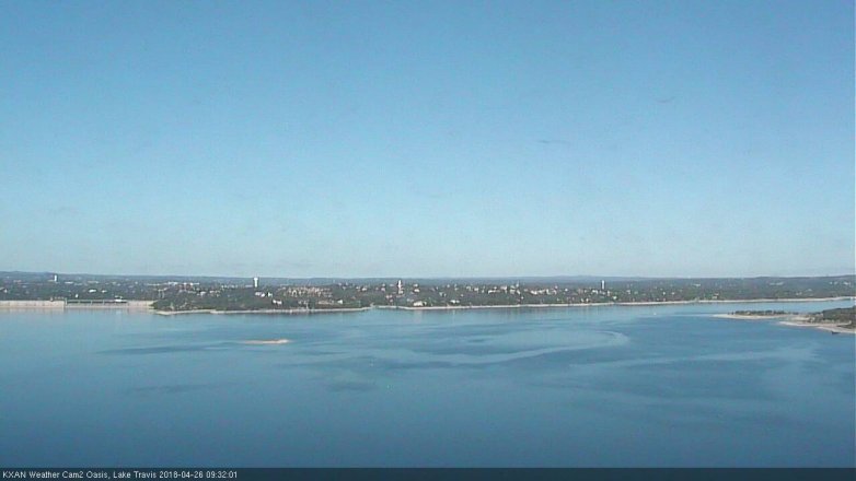 Lake Travis webcam, April 26, 2018 9:00 AM CT