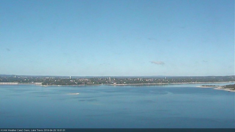 Lake Travis webcam, April 26, 2018 9:25 AM CT