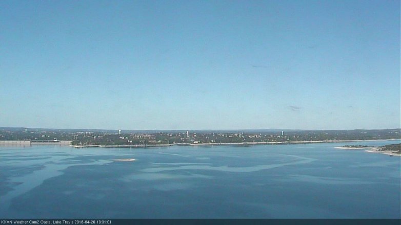 Lake Travis webcam, April 26, 2018 10:00 AM CT