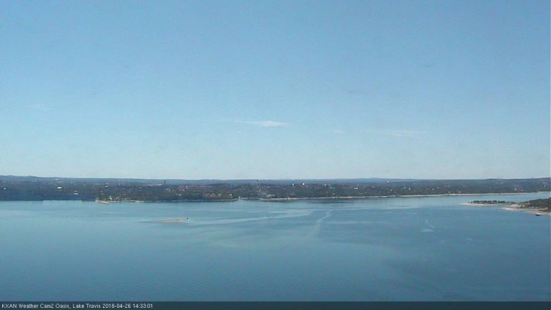 Lake Travis webcam, April 26, 2018 1:40 PM CT