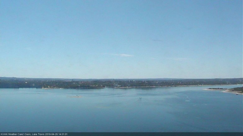 Lake Travis webcam, April 26, 2018 1:45 PM CT