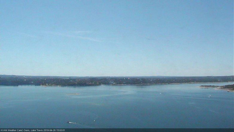 Lake Travis webcam, April 26, 2018 2:20 PM CT