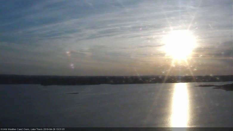 Lake Travis webcam, April 26, 2018 6:55 PM CT