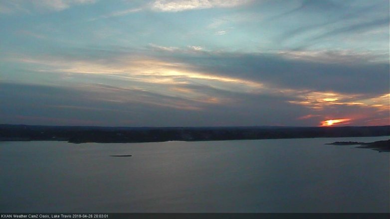 Lake Travis webcam, April 26, 2018 7:15 PM CT