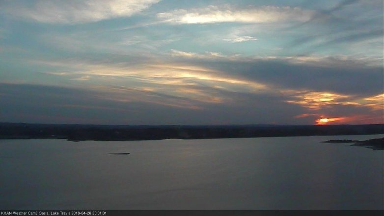 Lake Travis webcam, April 26, 2018 7:20 PM CT