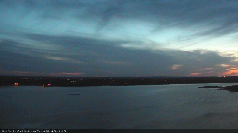 Lake Travis webcam, April 26, 2018 7:50 PM CT