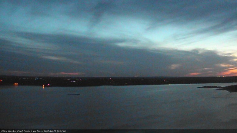 Lake Travis webcam, April 26, 2018 7:55 PM CT