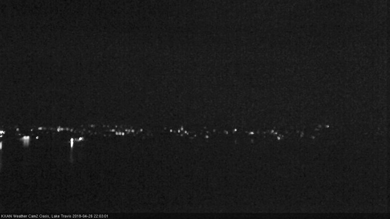 Lake Travis webcam, April 26, 2018 9:15 PM CT
