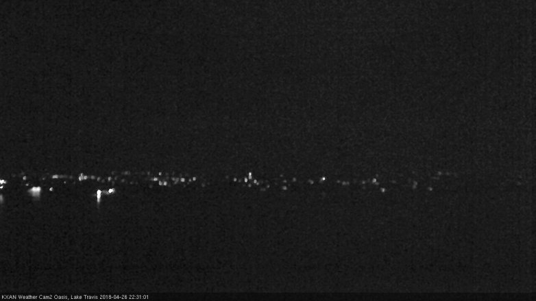 Lake Travis webcam, April 26, 2018 9:40 PM CT
