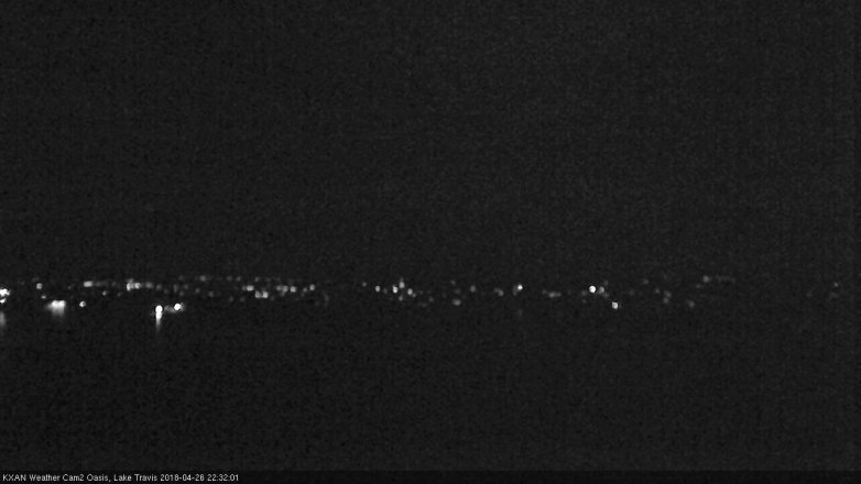 Lake Travis webcam, April 26, 2018 9:50 PM CT