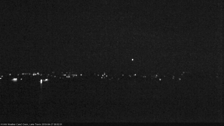 Lake Travis webcam, April 26, 2018 11:30 PM CT