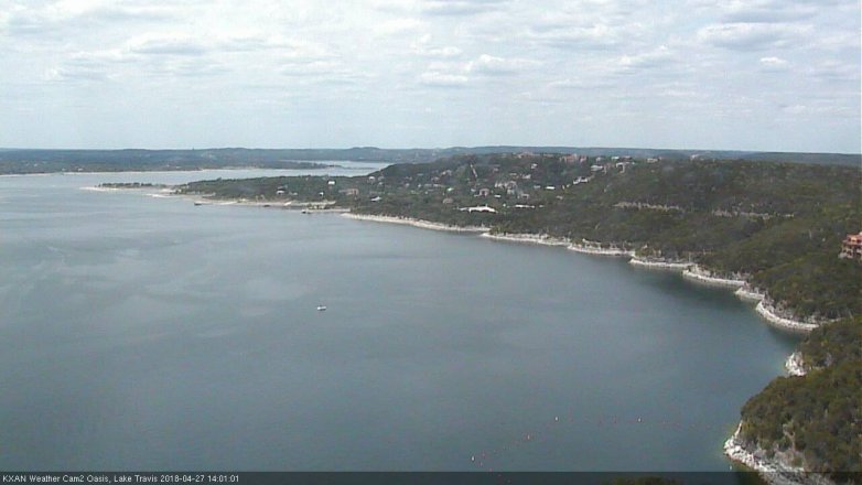 Lake Travis webcam, April 27, 2018 1:15 PM CT