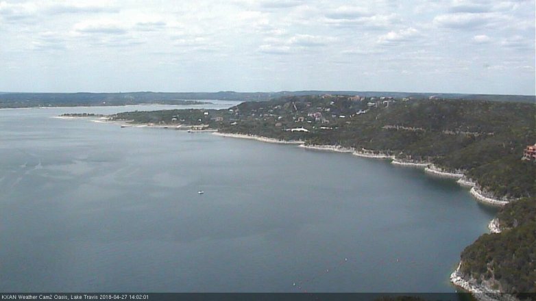 Lake Travis webcam, April 27, 2018 1:25 PM CT