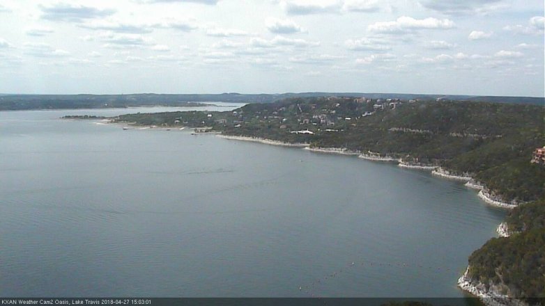 Lake Travis webcam, April 27, 2018 2:20 PM CT