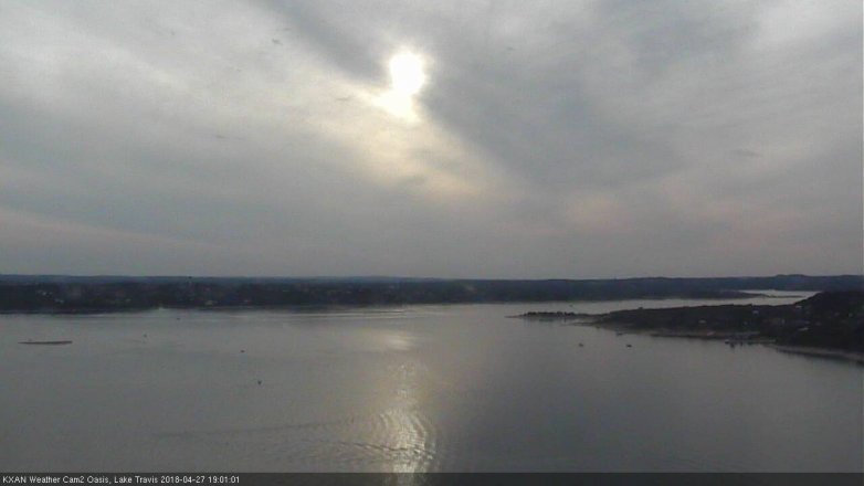Lake Travis webcam, April 27, 2018 6:25 PM CT