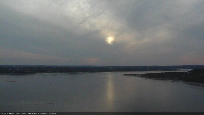 Lake Travis webcam, April 27, 2018 6:35 PM CT