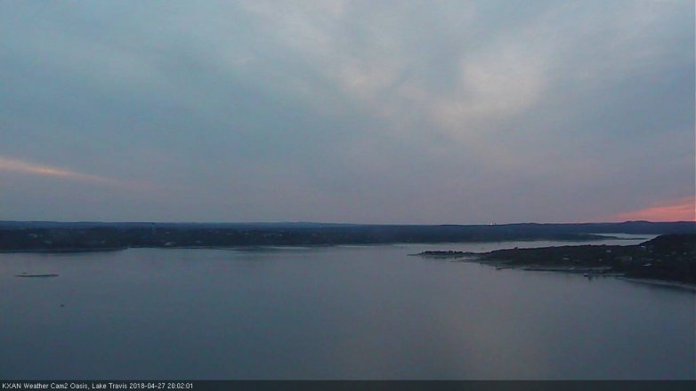 Lake Travis webcam, April 27, 2018 7:05 PM CT