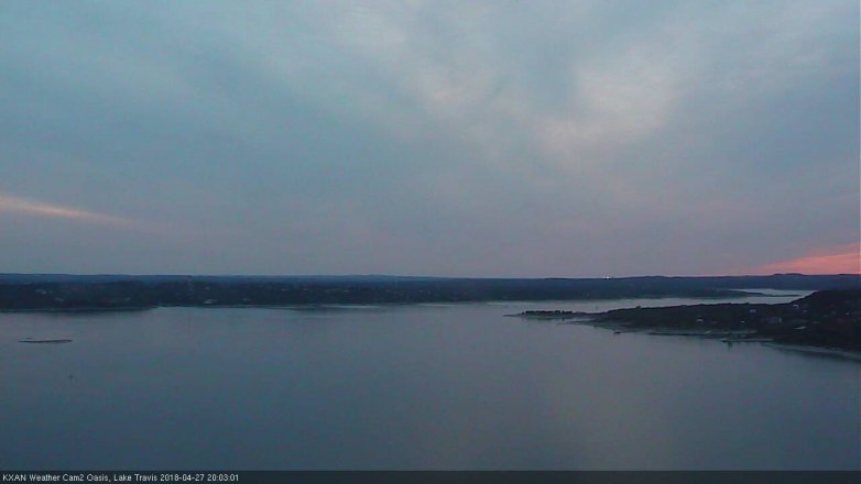 Lake Travis webcam, April 27, 2018 7:25 PM CT