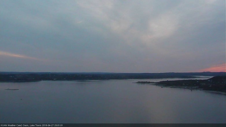 Lake Travis webcam, April 27, 2018 7:30 PM CT
