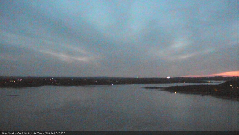 Lake Travis webcam, April 27, 2018 7:50 PM CT