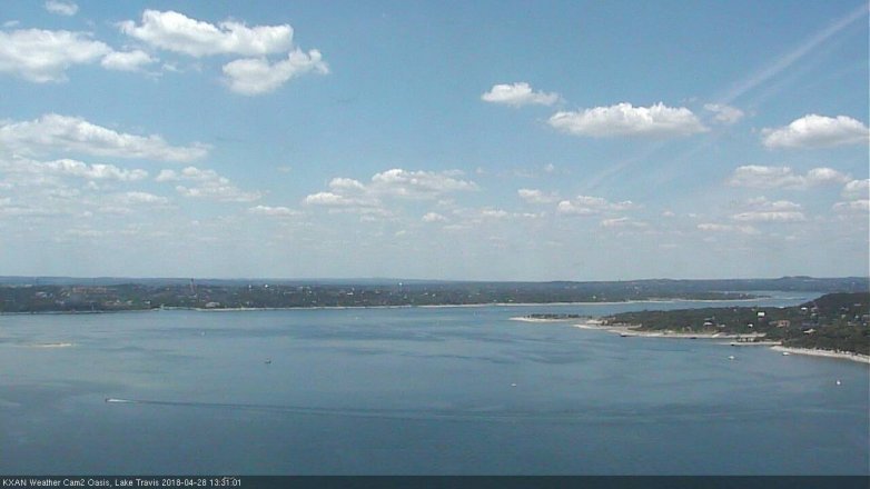 Lake Travis webcam, April 28, 2018 1:00 PM CT