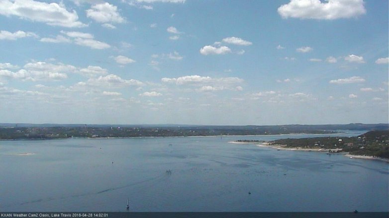 Lake Travis webcam, April 28, 2018 1:10 PM CT