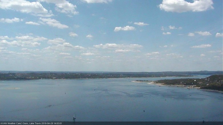 Lake Travis webcam, April 28, 2018 1:30 PM CT