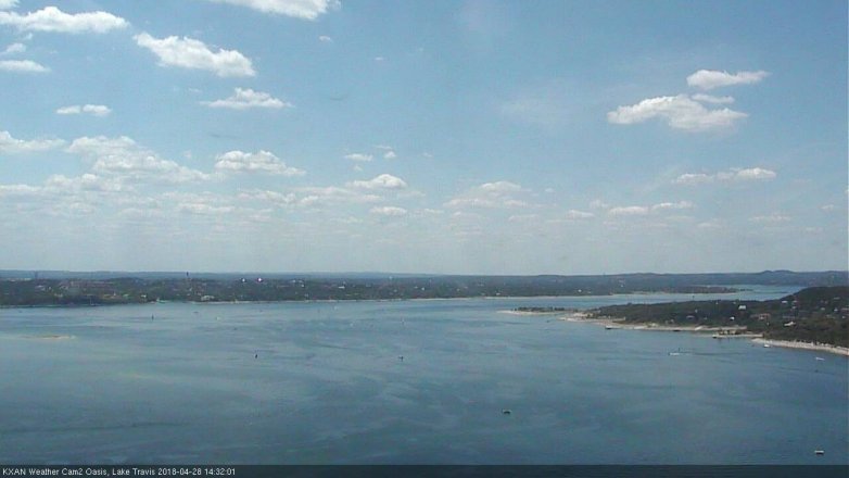 Lake Travis webcam, April 28, 2018 1:35 PM CT