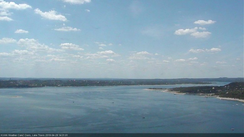 Lake Travis webcam, April 28, 2018 2:00 PM CT
