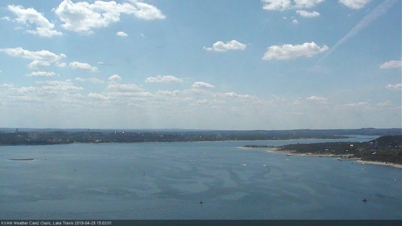 Lake Travis webcam, April 28, 2018 2:10 PM CT