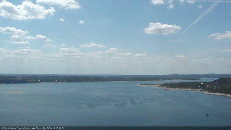 Lake Travis webcam, April 28, 2018 2:15 PM CT