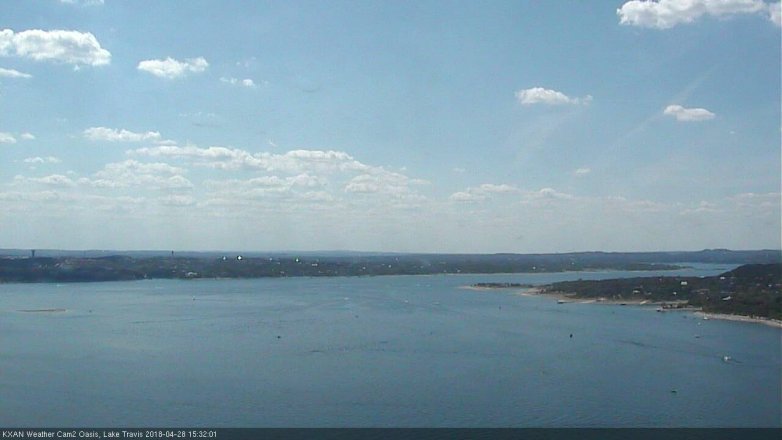 Lake Travis webcam, April 28, 2018 3:00 PM CT