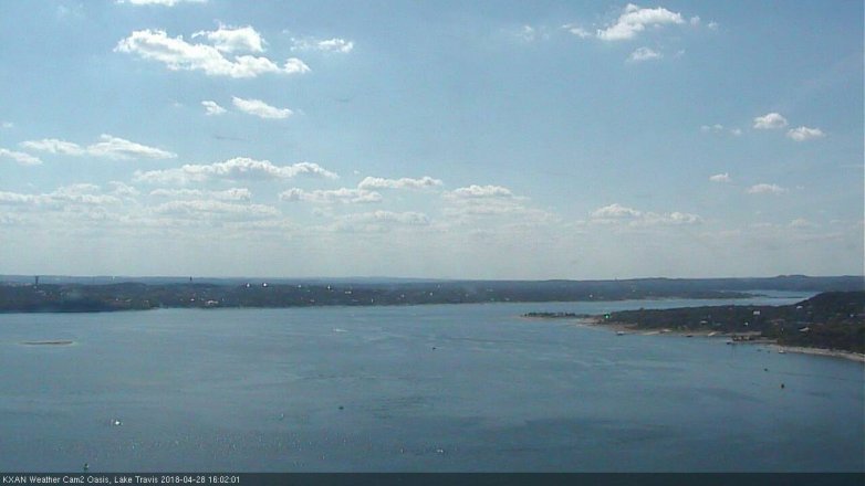 Lake Travis webcam, April 28, 2018 3:20 PM CT