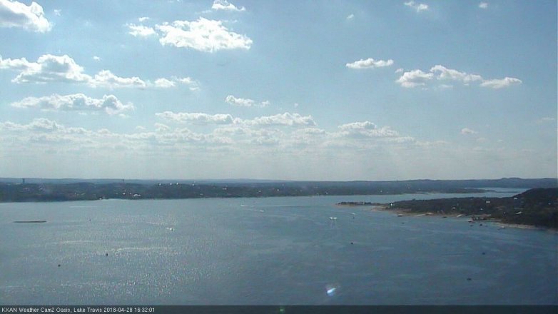 Lake Travis webcam, April 28, 2018 3:35 PM CT
