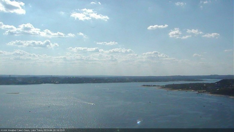 Lake Travis webcam, April 28, 2018 3:40 PM CT