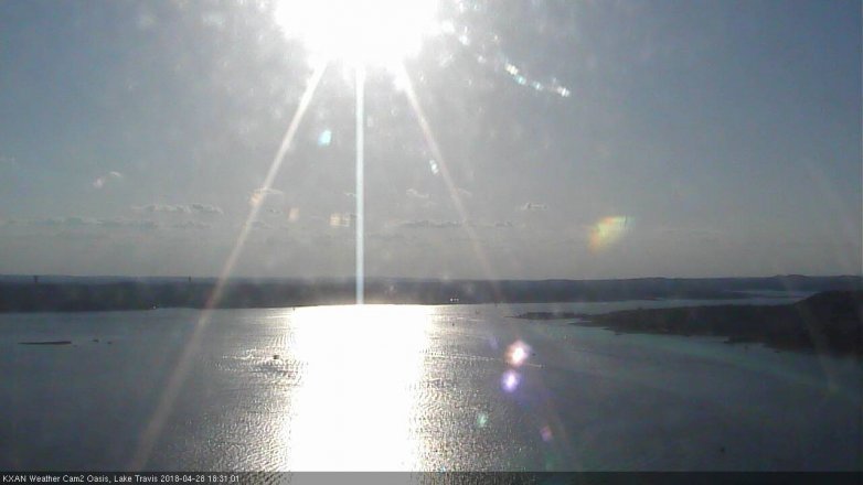 Lake Travis webcam, April 28, 2018 5:45 PM CT