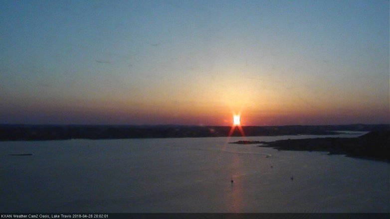 Lake Travis webcam, April 28, 2018 7:05 PM CT