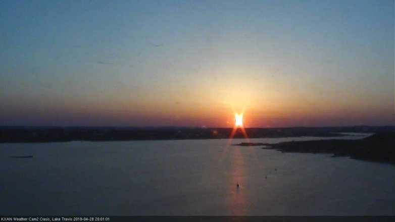 Lake Travis webcam, April 28, 2018 7:30 PM CT