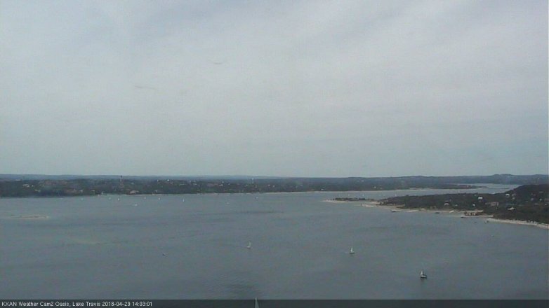Lake Travis webcam, April 29, 2018 1:35 PM CT