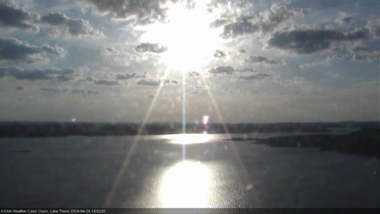 Lake Travis webcam, April 29, 2018 6:25 PM CT