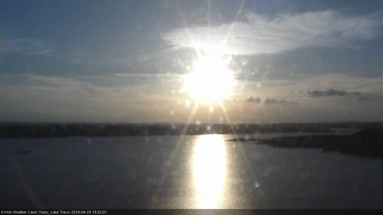 Lake Travis webcam, April 29, 2018 6:40 PM CT