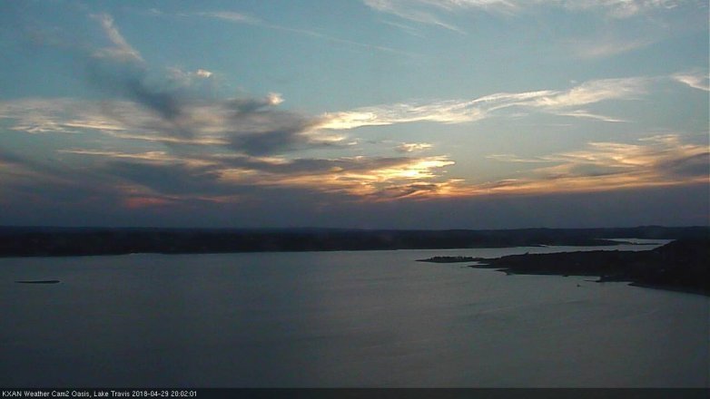 Lake Travis webcam, April 29, 2018 7:05 PM CT